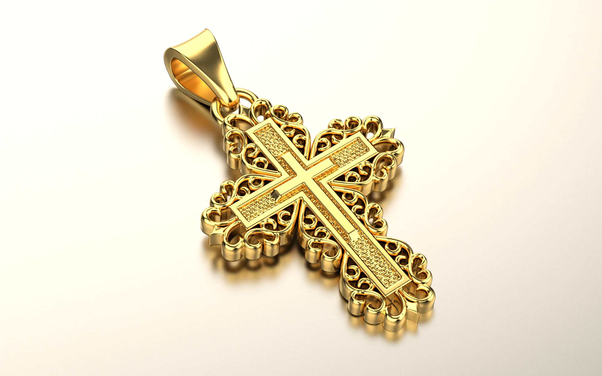 Cross pendant 3D Print Model .c4d .max .obj .3ds .fbx .stl .blend 