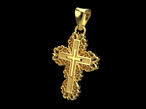 Cross pendant 3D Print Model
