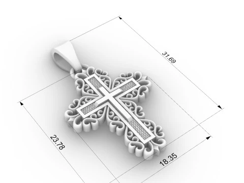 Cross pendant 3D Print Model