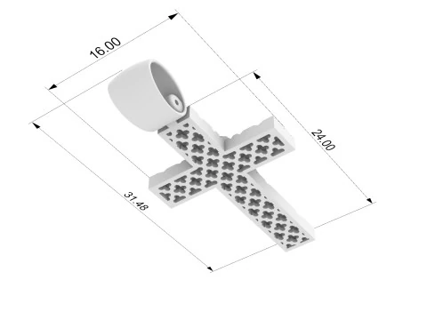 Pendente Cruz 2508 Modelo de Impressão 3D