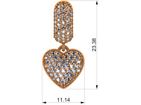 Hearth earrings with diamonds 3D Print Model