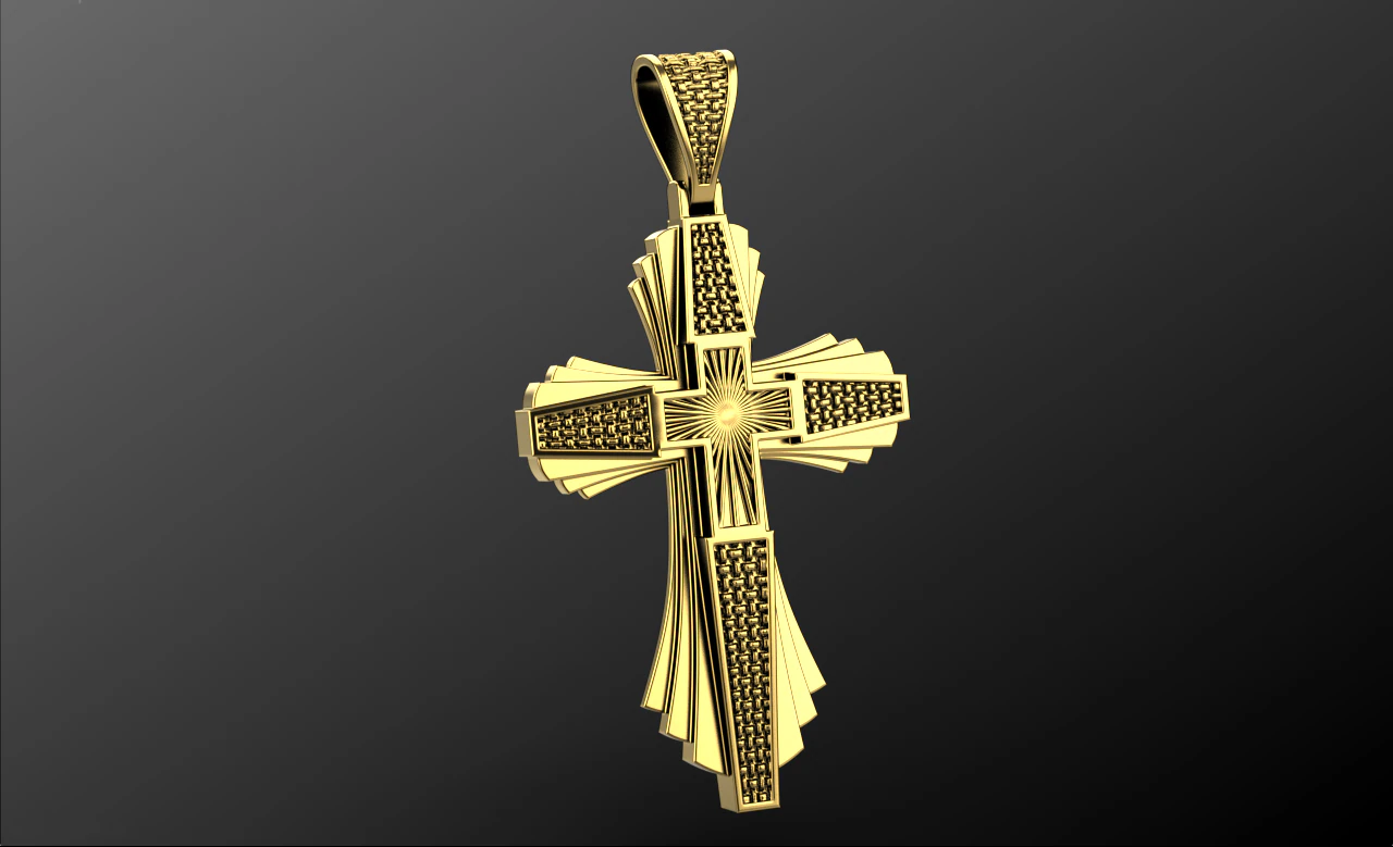 Cross pendant 110225 3D Print Model .c4d .max .obj .3ds .fbx .stl .blend 