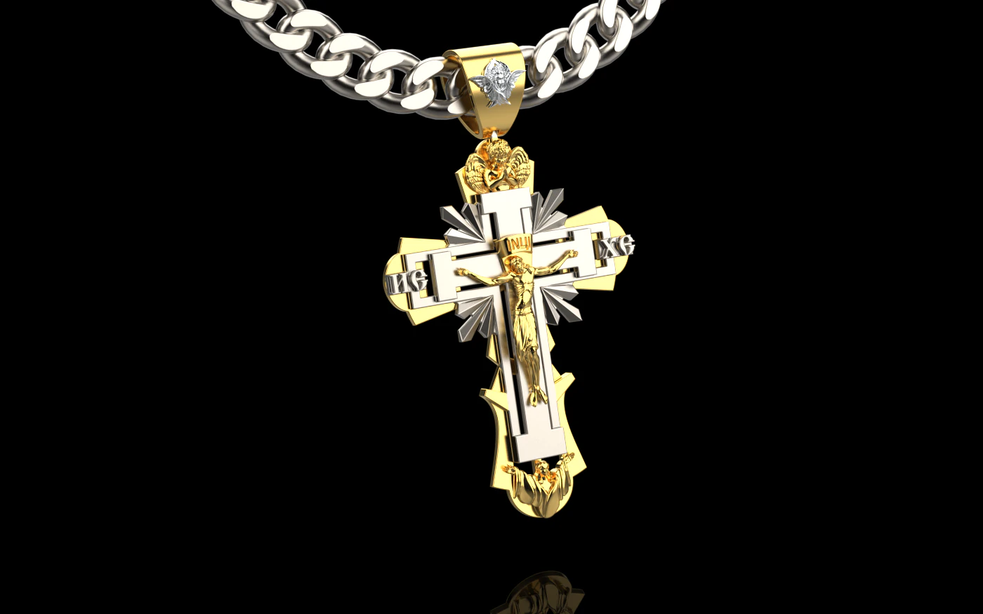 Cross pendant 271124 3D Print Model .c4d .max .obj .3ds .fbx .stl .blend 