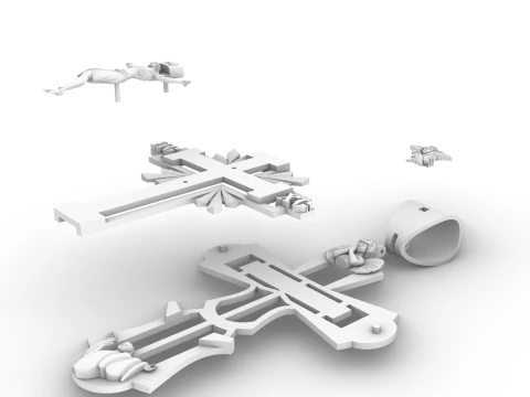 Cross pendant 271124 3D Print Model