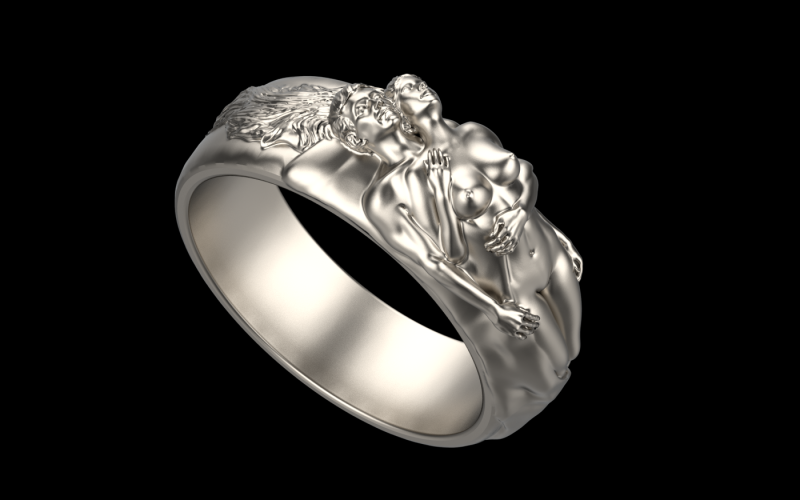 Adam en Eva ringen gezet 3D printmodel .c4d .max .obj .3ds .fbx .stl .blend