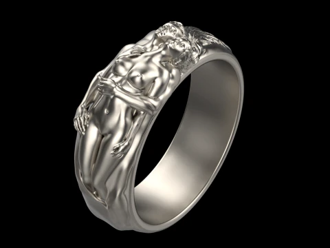 Adam and Eve rings set 3D Print Model