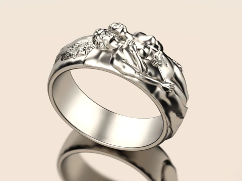 Adam and Eve rings set 3D Print Model