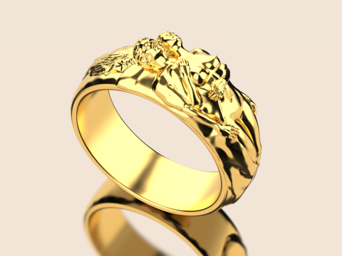 Adam en Eva ringen gezet 3D printmodel