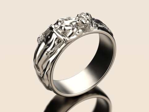 Adam en Eva ringen gezet 3D printmodel