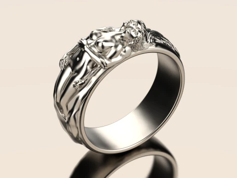 Adam and Eve rings set 3D Print Model