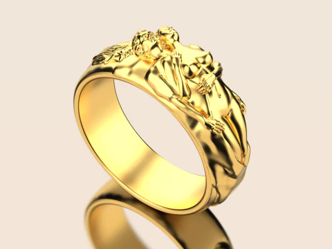Adam and Eve rings set 3D Print Model