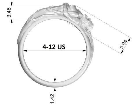 Adam and Eve rings set 3D Print Model