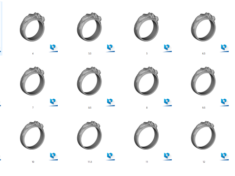 Adam en Eva ringen gezet 3D printmodel