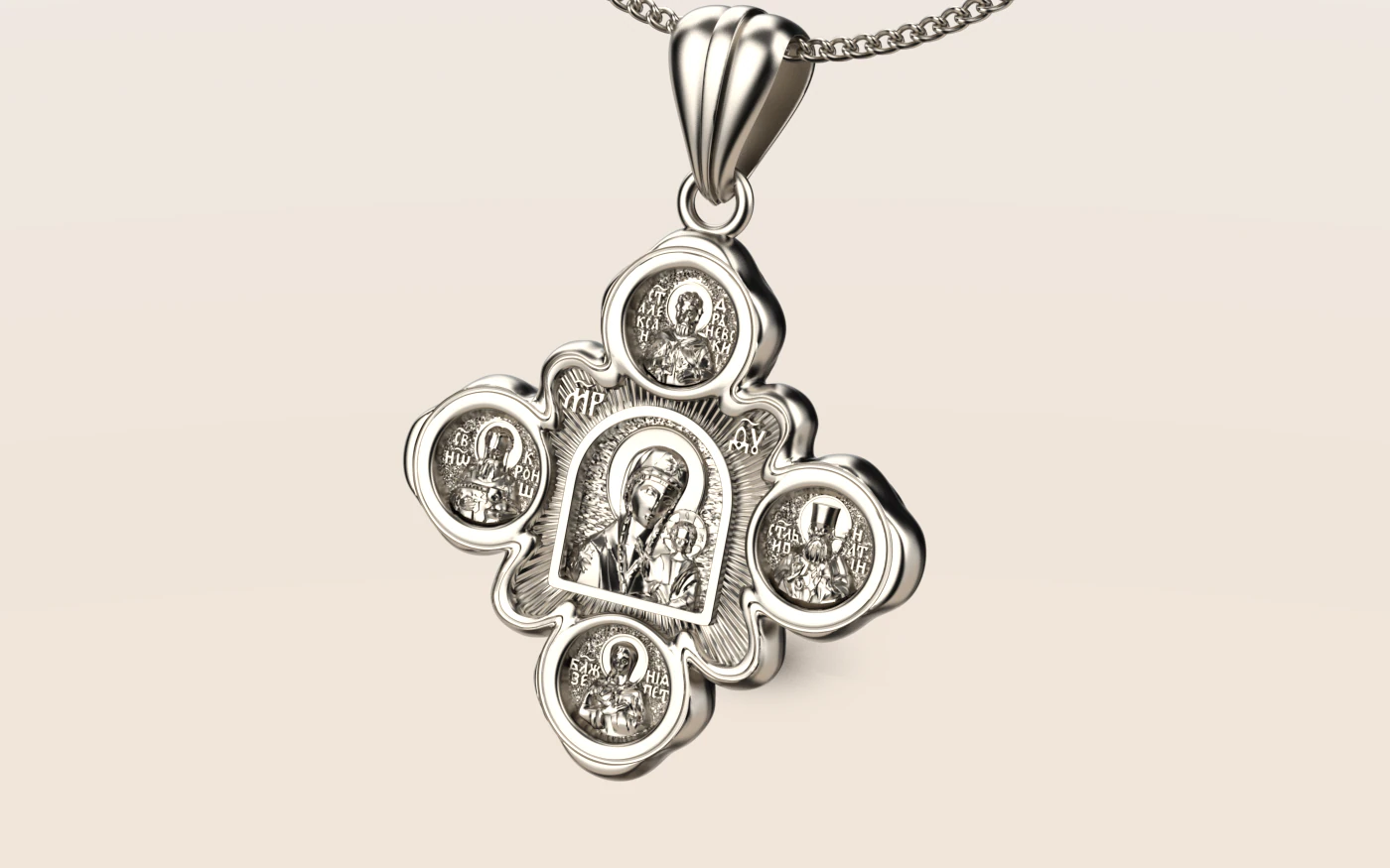 Orthodox cross pendant 02 3D Print Model .c4d .max .obj .3ds .fbx .stl .blend 