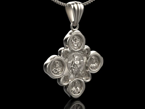 Orthodox cross pendant 02 3D Print Model