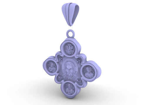 Orthodox cross pendant 02 3D Print Model