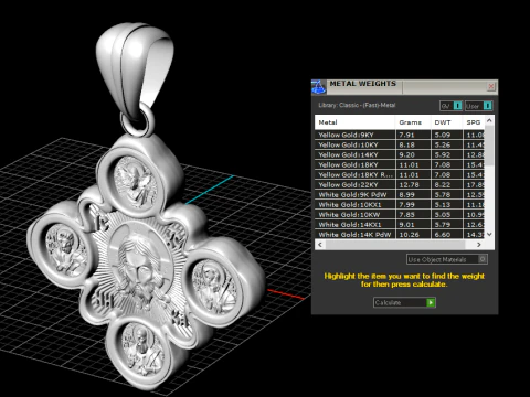 Orthodox cross pendant 02 3D Print Model
