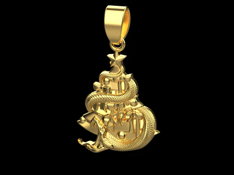 Snake pendant 02 3D Print Model