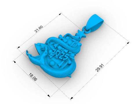 Snake pendant 02 3D Print Model