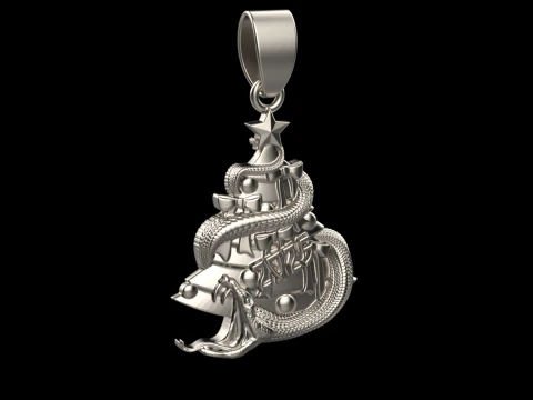 Snake pendant 02 3D Print Model