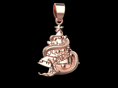 Snake pendant 02 3D Print Model