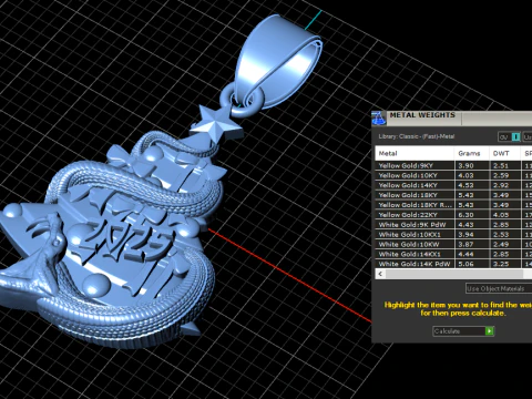 Snake pendant 02 3D Print Model