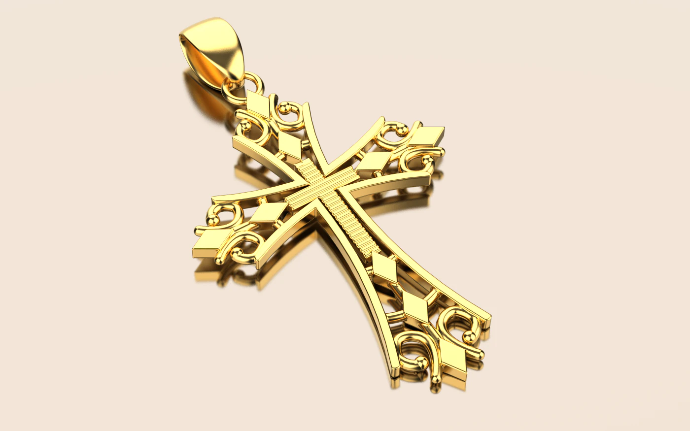 Cross pendant 025 3D Print Model .c4d .max .obj .3ds .fbx .stl .blend