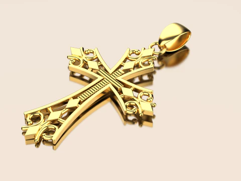 Cross pendant 025 3D Print Model