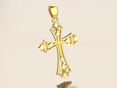 Cross pendant 025 3D Print Model