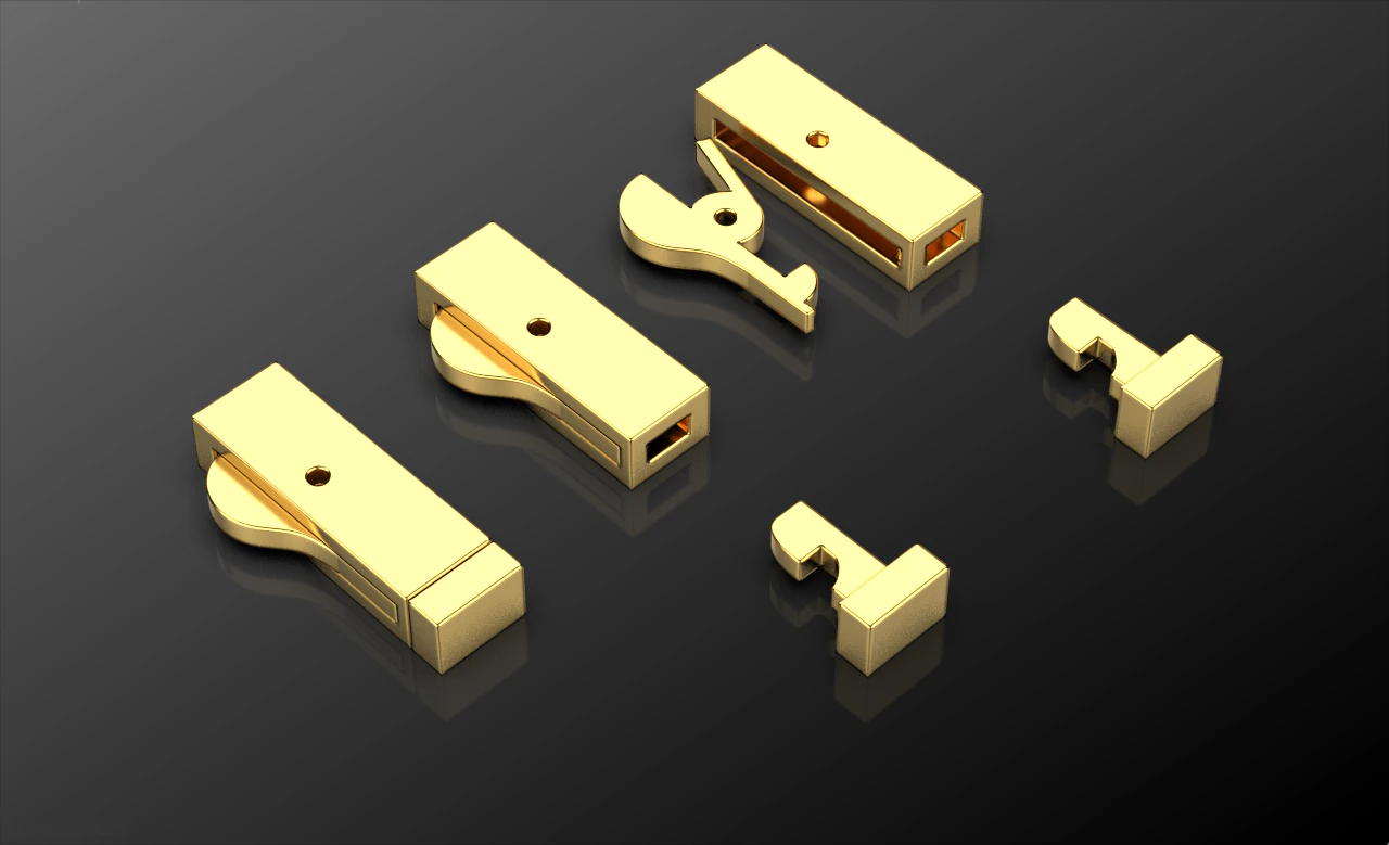 Bracelet and chain clasp lock set 3D Print Model .c4d .max .obj .3ds .fbx .stl .blend 