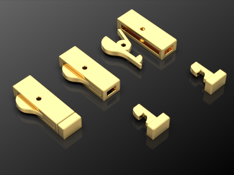 Armband- en kettingsluitingslotset 3D printmodel