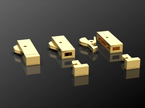 Bracelet and chain clasp lock set 3D Print Model