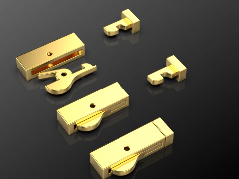 Bracelet and chain clasp lock set 3D Print Model