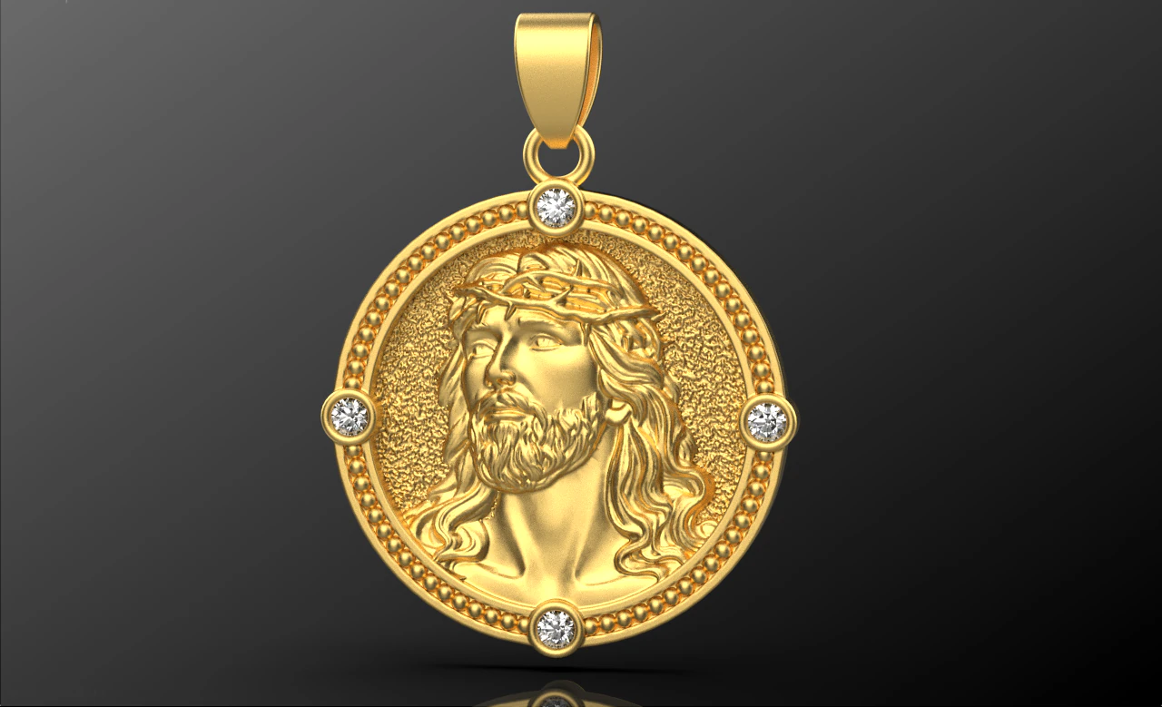 Jesus pendant 01 3D Print Model .c4d .max .obj .3ds .fbx .stl .blend 