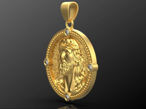 Jesus pendant 01 3D Print Model