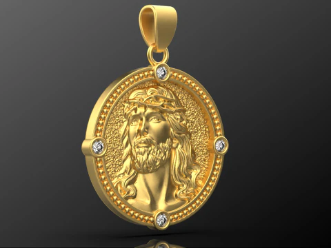 Jesus pendant 01 3D Print Model