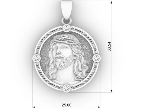 Jesus pendant 01 3D Print Model