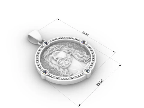 Jesus pendant 01 3D Print Model