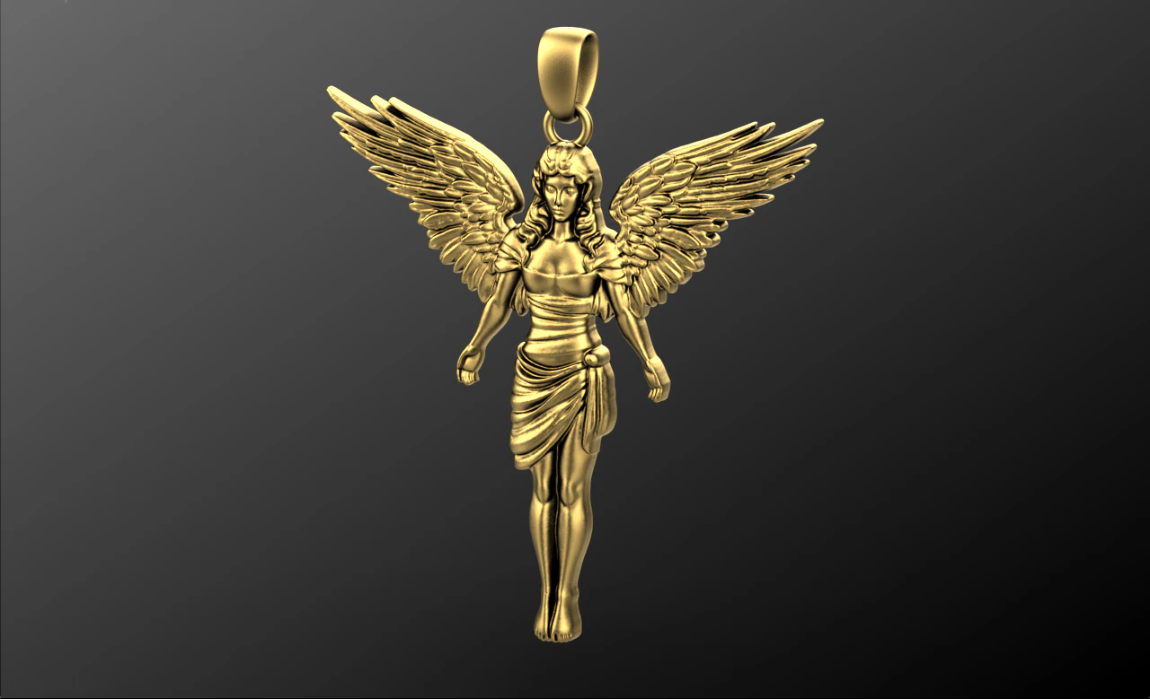 Angel pendant 02 3D Print Model .c4d .max .obj .3ds .fbx .stl .blend
