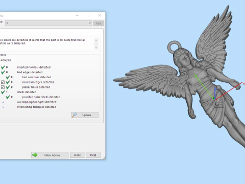 Angel pendant 02 3D Print Model