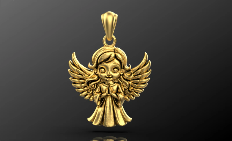 Pingente anjo 03 Modelo de Impressão 3D .c4d .max .obj .3ds .fbx .stl .blend