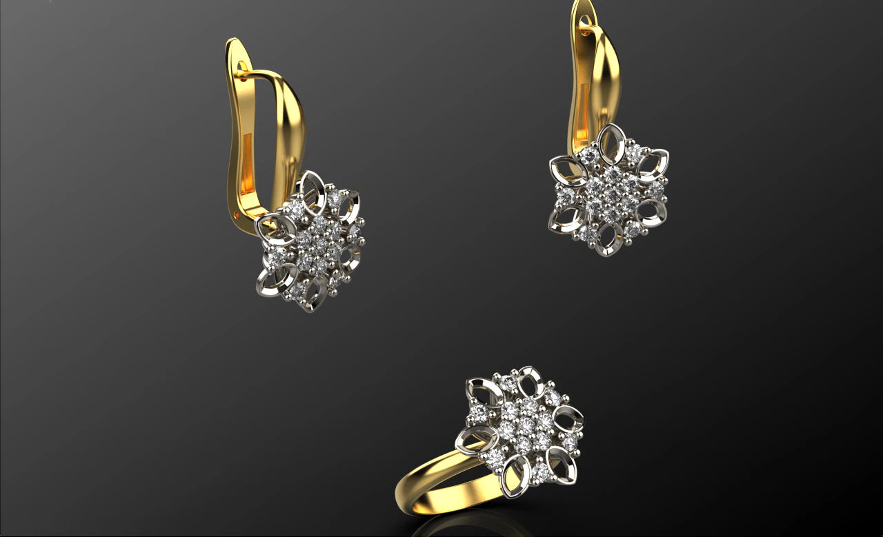 Jewelery set 34 3D Print Model .c4d .max .obj .3ds .fbx .stl .blend