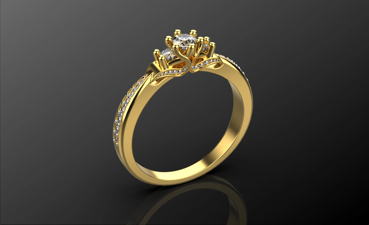 Engagement ring 33 3D Print Model .c4d .max .obj .3ds .fbx .stl .blend 