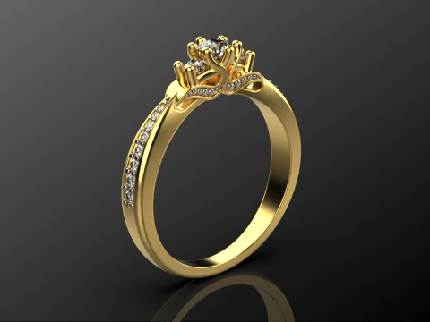 Engagement ring 33 3D Print Model