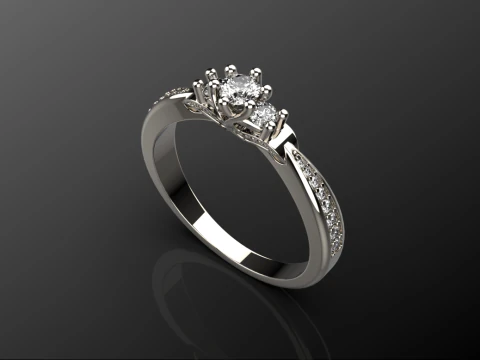 Engagement ring 33 3D Print Model