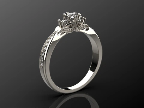 Engagement ring 33 3D Print Model