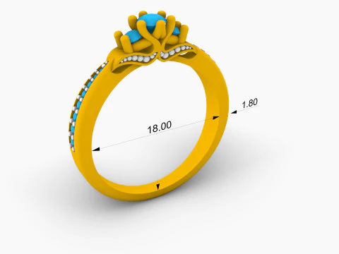 Engagement ring 33 3D Print Model