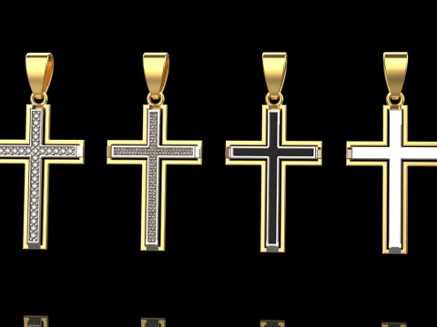 Conjunto de pingente de cruz 2302 Modelo de Impressão 3D