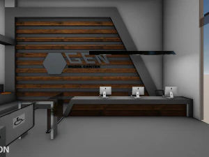 Bancone reception e superficie posteriore Modello 3D