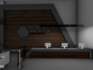 Reception counter and back surface 3D Model
